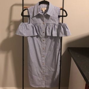 Michael Michael Kors Cold Shoulder Mini Shirtdress